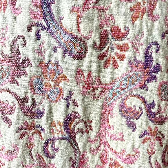 60s LANVIN Maxi Skirt Vintage Paisley Wool 27.5" Waist Size 42 Brocade Paris - Picture 9 of 11